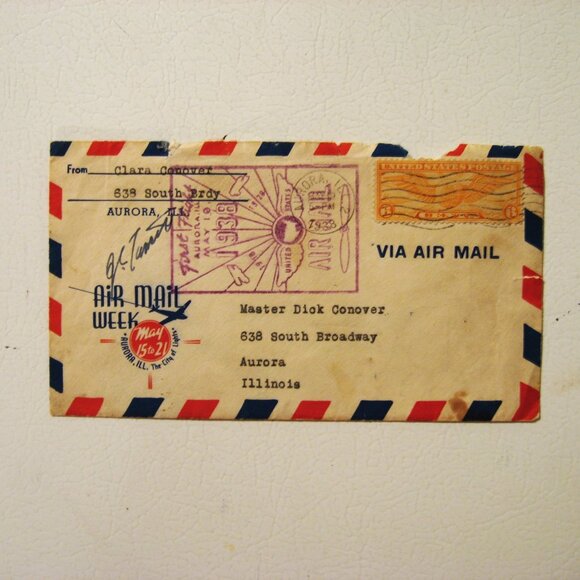 U.S. POSTAGE Other - Air mail envelope with a ordinary 6 cent stamp dated 5-10-1938
